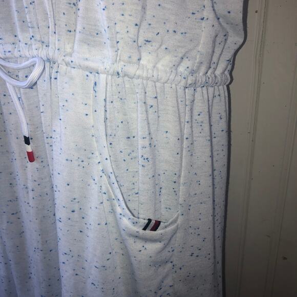 TOMMY HILFIGER Retail $78 Blue White Tie Waist Swim Dress Cover Up Size Large - Picture 5 of 7